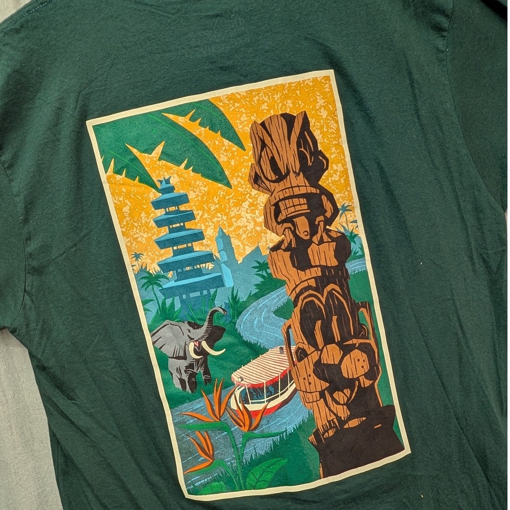 Walt Disney Imagineering Exclusive Adventureland T-Shirt Mens XL Green Tiki Boat